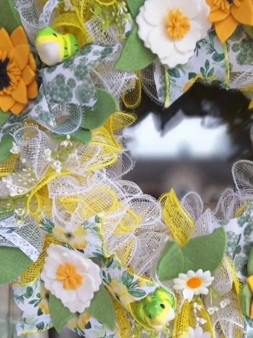 Handmade mesh ribbon wreath